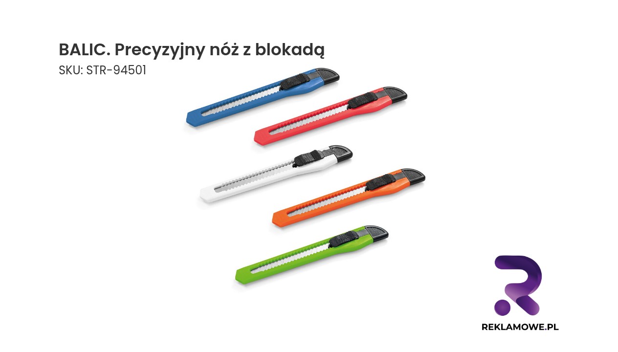 BALIC. Precyzyjny nóż z blokadą bezpieczeństwa Precyzyjny nóż marki BALIC z mechanizmem blokującym