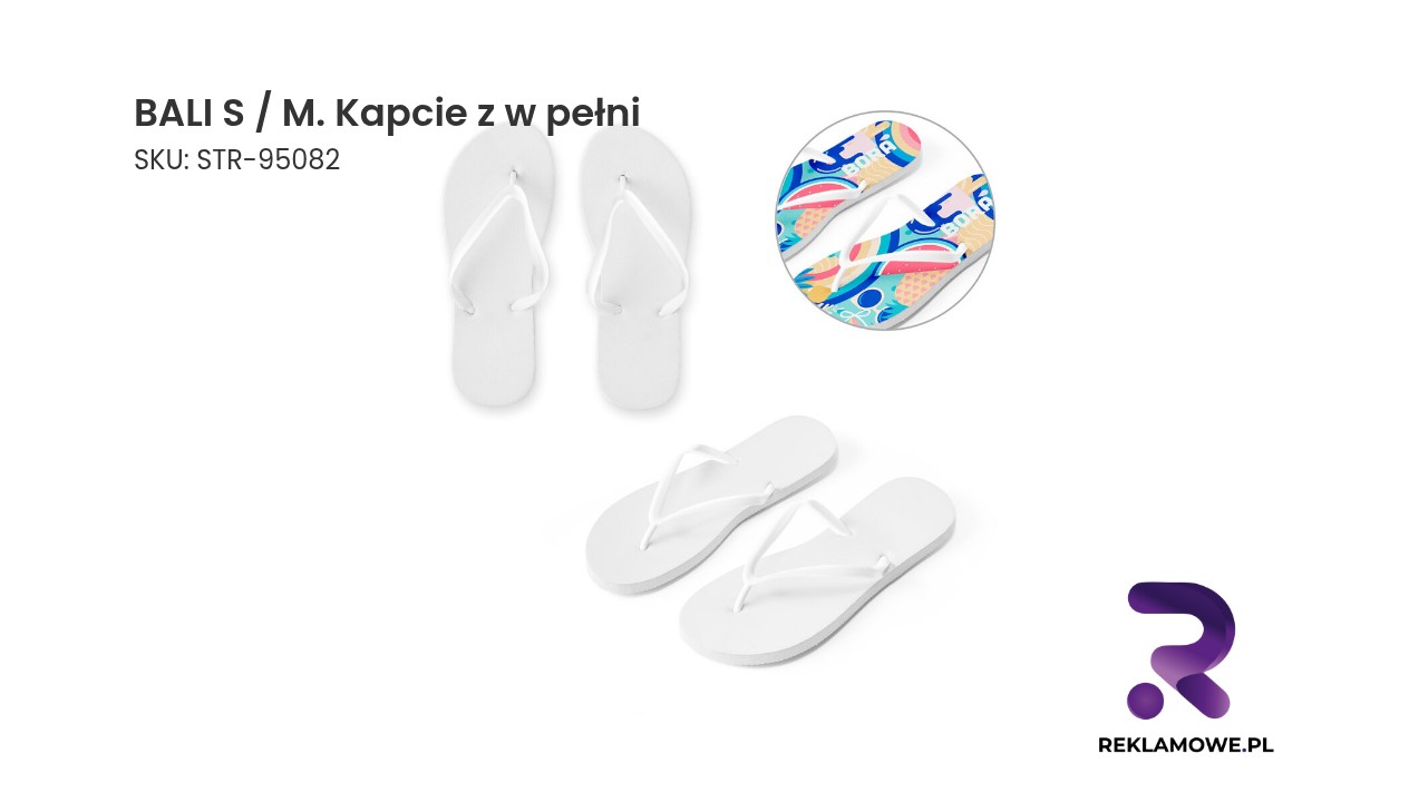 BALI S / M. Kapcie z w pełni konfigurowalną podeszwą sublimacyjną BALI S / M – kapcie z w pełni komfortowym wykończeniem