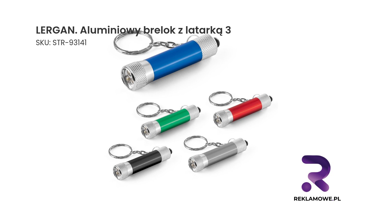 LERGAN. Aluminiowy brelok z latarką 3 LED LERGAN aluminiowy brelok z latarką 3 – lekki brelok z wbudowaną latarką