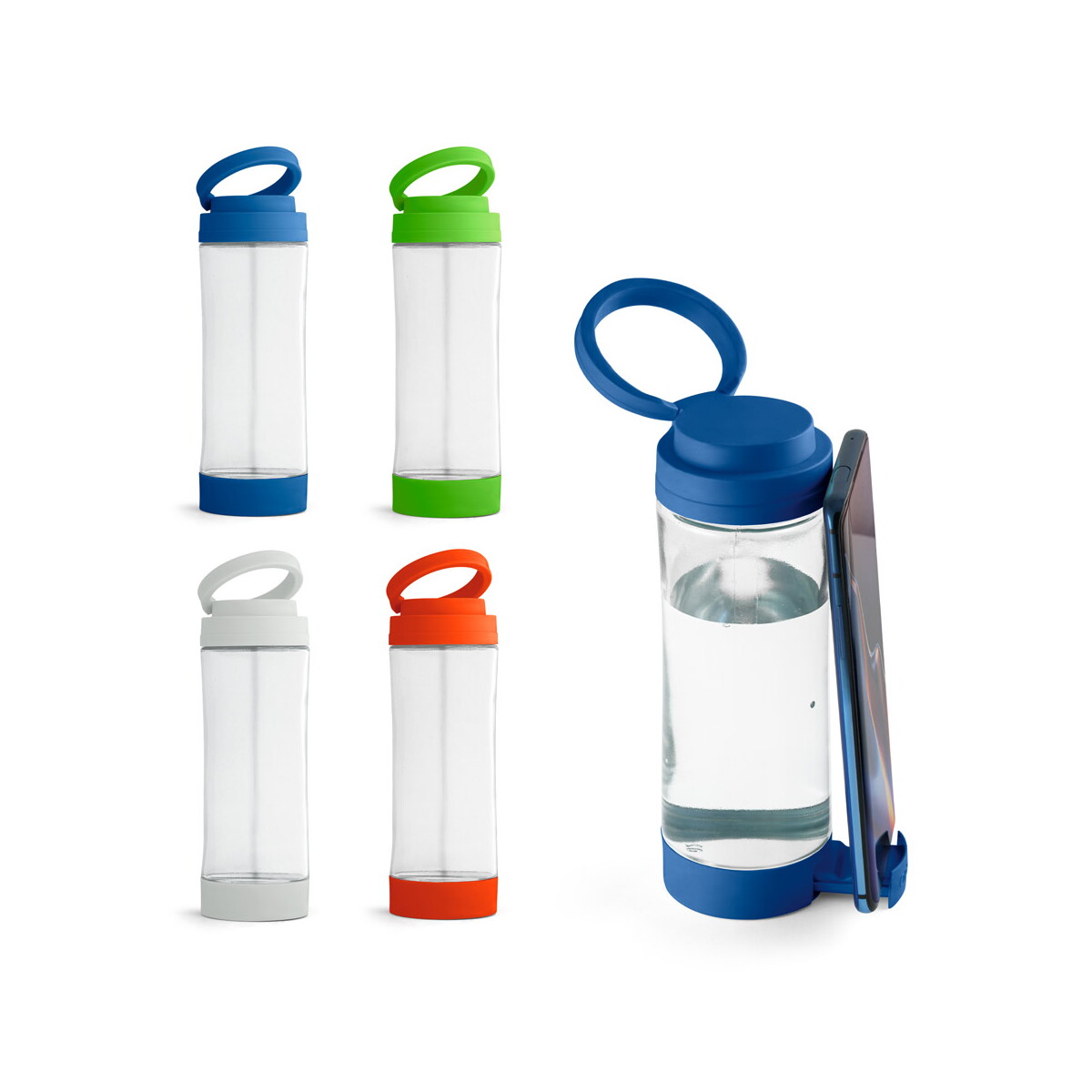 QUINTANA. Szklana butelka sportowa z zakrętką PP 390 ml 94783_set