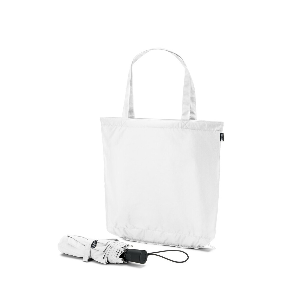 SKYLAR. Parasol 2 w 1 z torbą na zakupy z poliestru z recyklingu w zestawie 99094_set