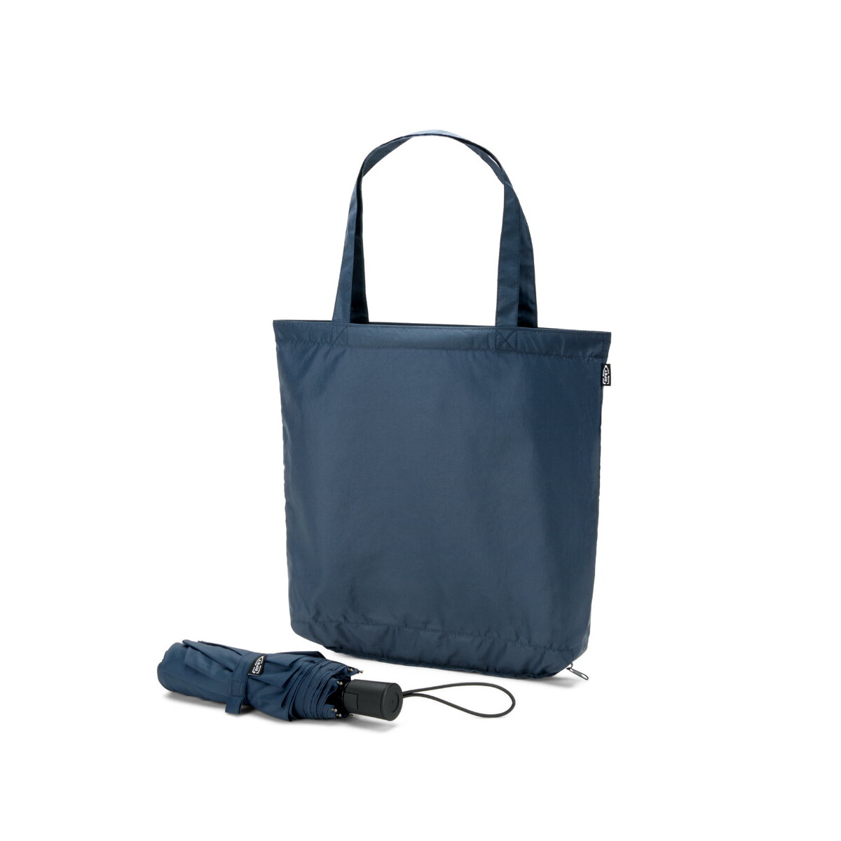 SKYLAR. Parasol 2 w 1 z torbą na zakupy z poliestru z recyklingu w zestawie 99094_set